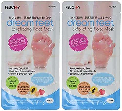 Dream Feet Exfoliating Foot Peeling Mask with All-Natural Extracts (2 Pairs)