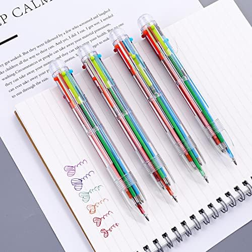 Cobee 6-in-1 Multicolor Ballpoint Pens, 6 Pieces Retractable Ballpoint Pen 0.7mm Multicolor ink Pens for Office School Supplies Students Gift 