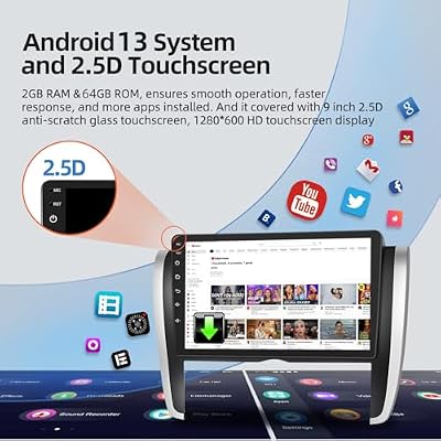 [2+64G] Android 13 Car Stereo for Toyota Allion (T260/265) 2007-2015, 9inch in Dash Touch Screen Car Radio, Carplay&Android Auto/Steering Wheel Control/Bluetooth/Hi-Fi Audio+Mic