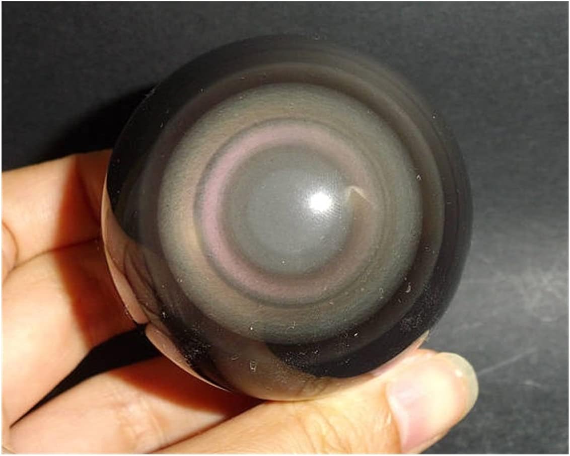 Health & Household Natural Rainbow Obsidian Cat Eye Obsidian,Crystal Stone Sphere Ball Mineral Rock Reiki Chakra Healing Stone (Size : 50mm)