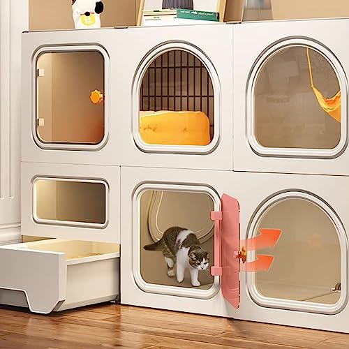 Cage pour chat facile à assembler pour simplifier l'entretien du bac