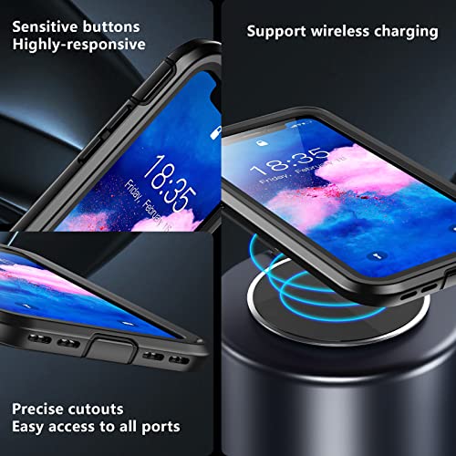 Eonfine For Iphone X Case,For Iphone Xs Case, Built-In Screen Protector Full Body Protection Heavy Duty Shockproof Rugged Cover Skin For Iphone X/Xs 5.8Inch (Black/Clear) #TOP4