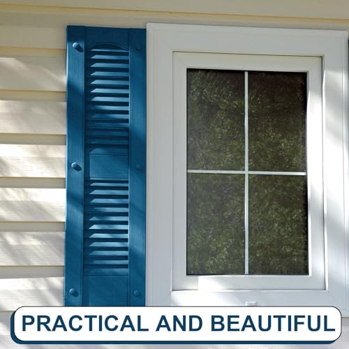 Image of Blulu 36 Pcs 3 Inch Vinyl Shutter Fastener Window Panel Peg Lok Pin Pegs Screws Shutter Spikes Anchor (Bedford Blue)