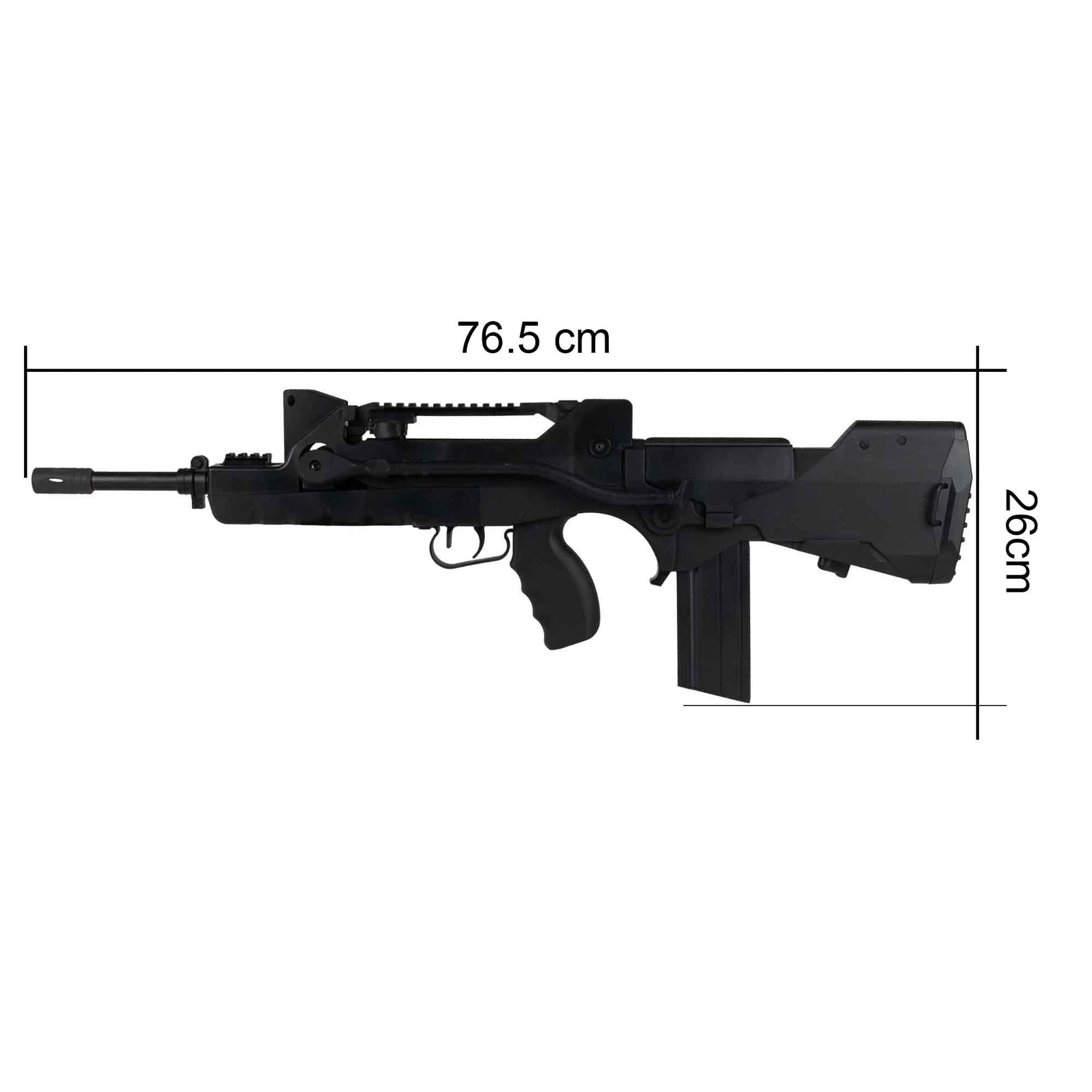 Fucile Softair Manuale a Molla Famas Migliorato/Potenza: 0,9 Joule/Colore:Nero/plastica ABS ad alta resistenza