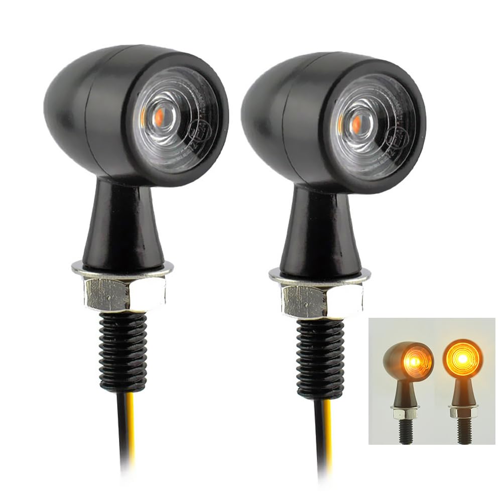 Boldness Motorcycle Mini Metal Bullet Indicators Brake Amber Lamp LED Turn Signal Light For Harley Chopper Bobber Cafe Racer