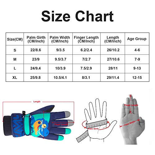 Amztnll Kids Winter Snow Ski Gloves Waterproof Cute Warm Gloves For Boys Girls Snowboard Gloves Outdoor Gloves Windproof #TOP6