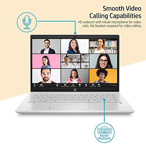 Image of HP Pavilion 10th Gen Intel Core i5 14 inches FHD Laptop(8GB /256GB SSD + 1TB HDD /Windows 10 /MS Office /Natural Silver /1.59 Kg), 14-ce3065tu