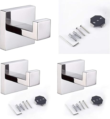 Ganchos para abrigos, ganchos de pared, pequeños ganchos de pared de acero inoxidable, ganchos de baño con rosca resistente para colgar toallas,