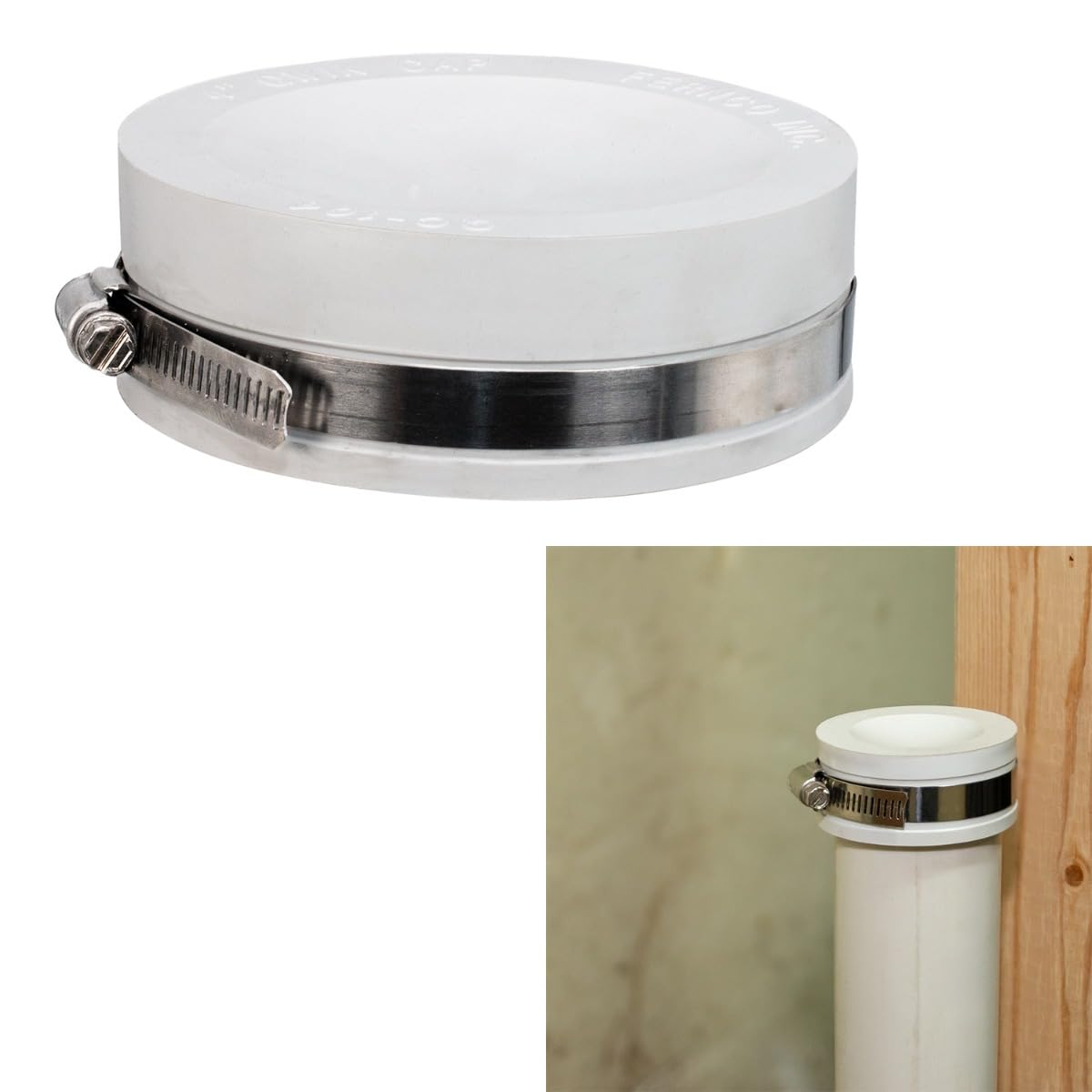 Amazon.com: Fernco QC-104W 4-in. Qwik Cap Flexible PVC Pipe Cap