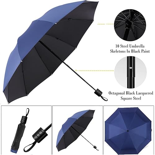 Miniatura 4 de Sombrilla para cochecito de bebé, montaje ajustable de 360, impermeable, sombrilla para cochecito para todo tipo de cochecitos (azul)