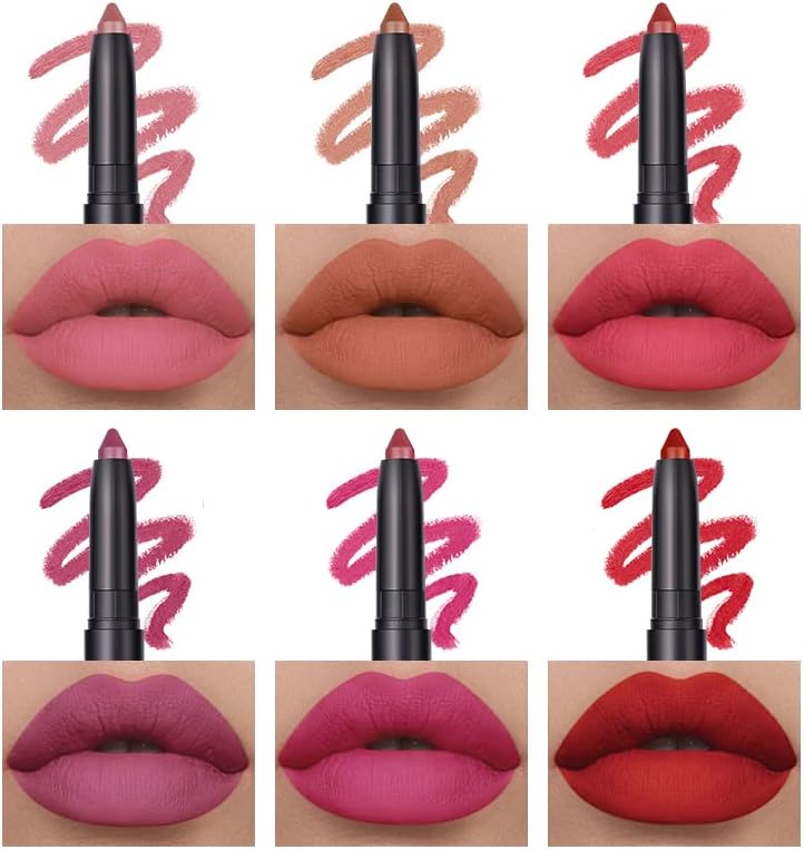 6 Colors Matte Mist Velvet Air Lipstick Pen Matte Lipstick With Built