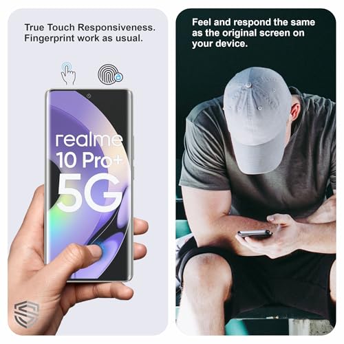 Image of Anti Glare Matte TPU hydrogel Edge to Edge Screen Protector Guard For Realme 10 Pro Plus (6.7 Inch) With Installation Kit | Support Fingerprint | Edge to Edge Coverage