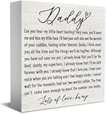 I May Just A Bump But I Love You New Dad Gift Wood Box Sign Rustic Wood Plaque Farmhouse Block Sign Rustic Home Decor Office Tabletop Desk Decor Gift for Women Men 5X5 Inches