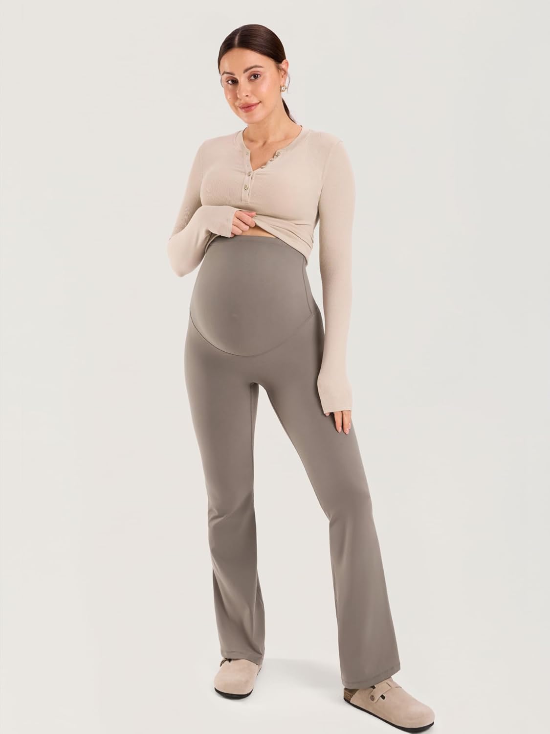 MOMANDA Maternity Flare Leggings Over The Belly 31.5" Pregnancy Yoga Pants for Workout Activewear - Image 4