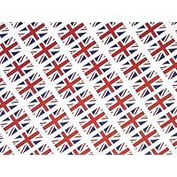 Pack of 110 Small Mini 16x10mm Union Jack United Kingdom UK, GB British Durable Plastic Flag Stickers, Sticky Labels