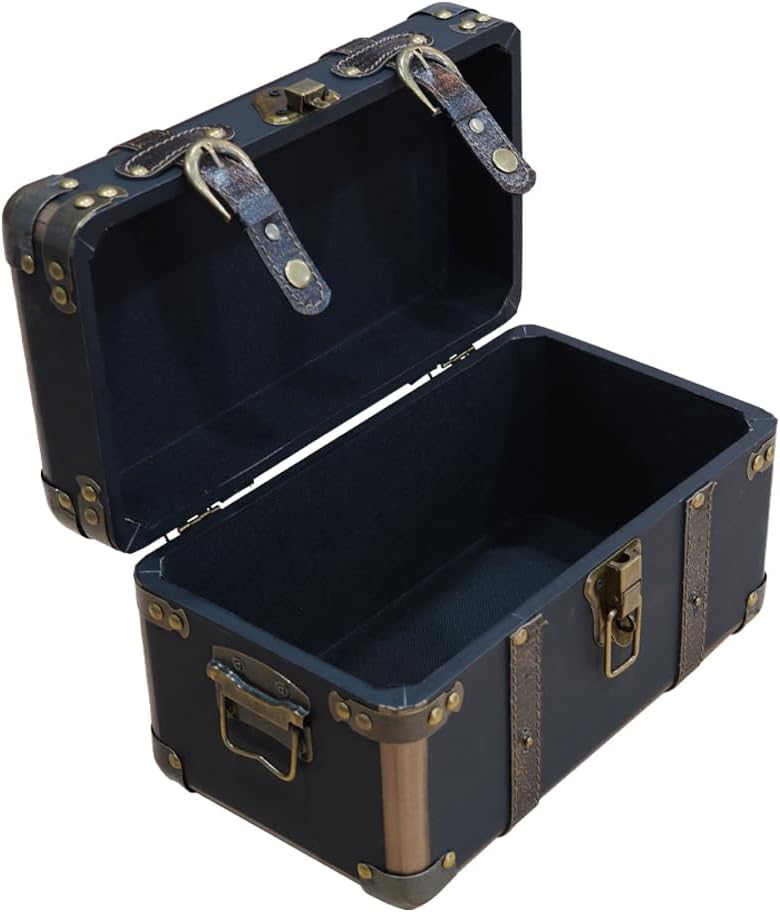 Decorative Storage Box - Antique Wooden Manual Box with Cover, Gift & Home Decor (13.38 * 7.87 * 7.87 inch)