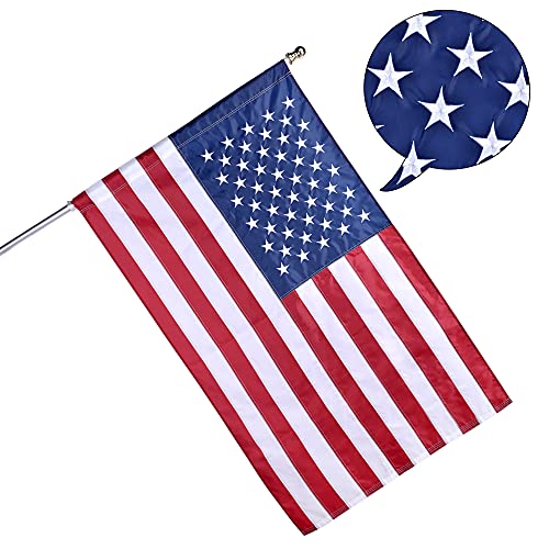American Flag Sleeved Outdoor -3x5 Ft, American Flag with Pole Sleeve(Pole Not Included), Embroidered Stars, Sewn Stripes, UV Protected, Heavy Duty Nylon, American Flag Banner for Outdoor Use American Flag Sleeved Outdoor -3x5 Ft, American Flag with Pole Sleeve(Pole Not Included), Embroidered Stars, Sewn Stripes, UV Protected, Heavy Duty Nylon, American Flag Banner for Outdoor Use