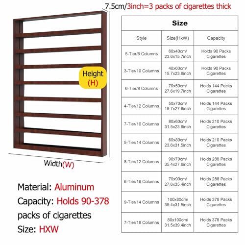 Estantes para cigarrillos de aluminio con varios niveles para organizar tiendas de conveniencia 4