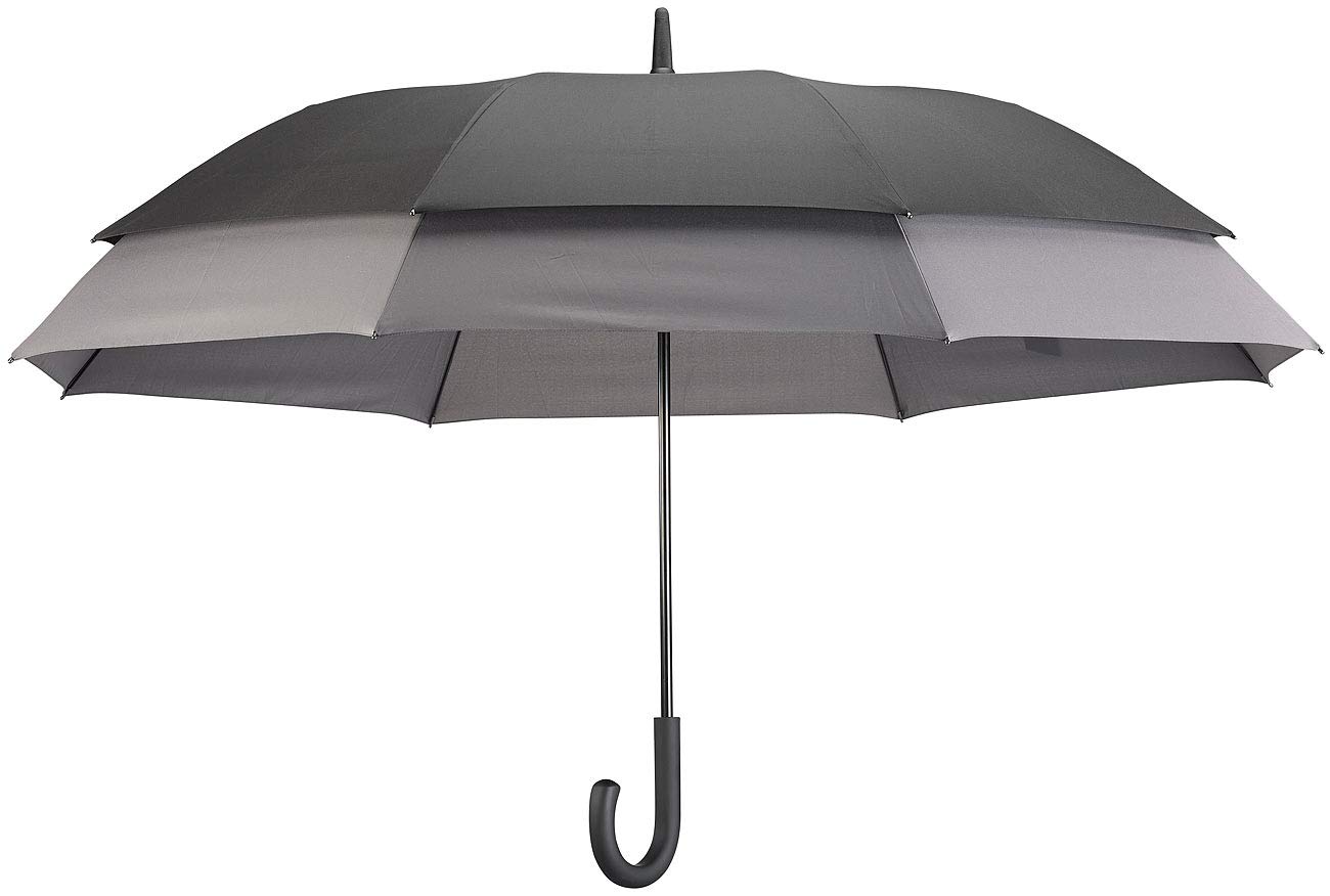 Carlo Milano Regenschirm XXL: 2er-Set Großer XXL-Automatik-Stockschirm, windfest, Ø 130 cm (Regenschirm windfest, groß, Schirm Sturm)