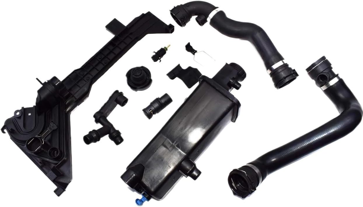 Radiator Hoses Pipe & Coolant Expansion Tank Cap Kit Compatible with BMW E46 323i 323Ci 325xi 330Ci 17111436413,17132247553,17137787039(Set 2)