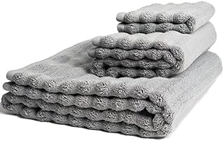 Nutrl Home Classic Bath Towel Set - Antimicrobial 100% Supima Cotton (Grey) Premium