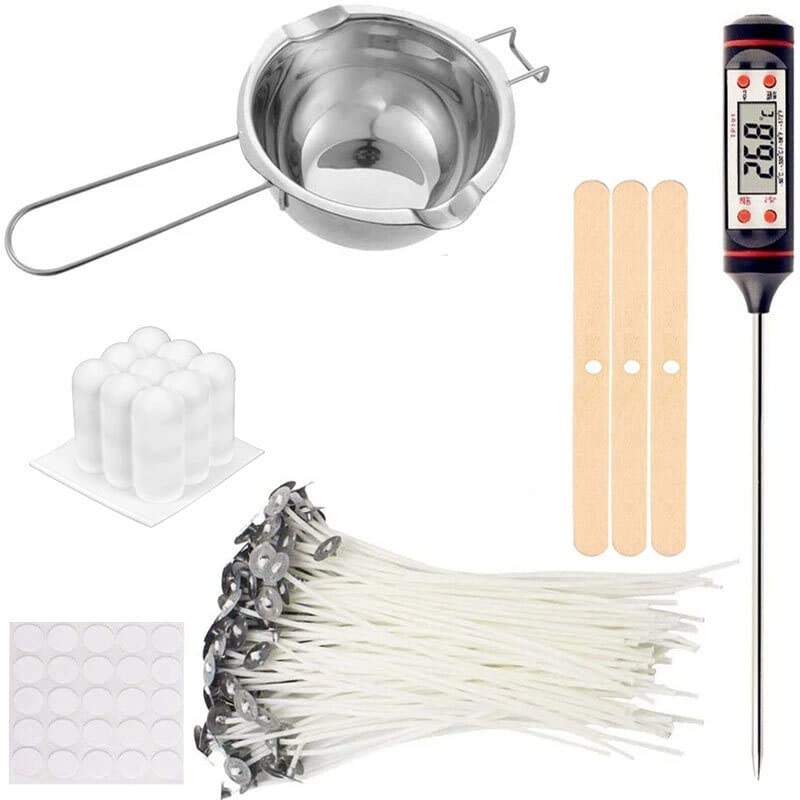 Kit per la creazione di candele fai da te strumenti artigianali con melting pot 100pcs stoppino candela stampo termometro per la casa aroma candela strumento per la produzione di candele TH0JY-1210