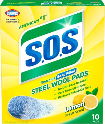 Image of S.O.S Steel Wool Soap Pads | Lemon Fresh | 10 Count, Pack of 6