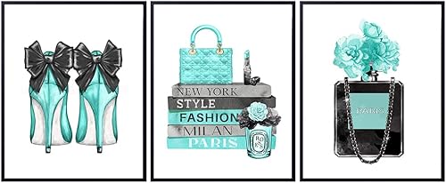 Miniatura 1 de Glam Wall Decor - Designer Perfume, Shoes, Handbags - High Fashion Design Gift for Fashionista - Luxury Couture Wall Art Poster Picture Print Set