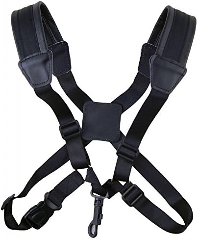 ATIDY® Saxophone Strap Quality Leather Cross Strap with Thicker Material on the Shoulders Suits for Saxophone