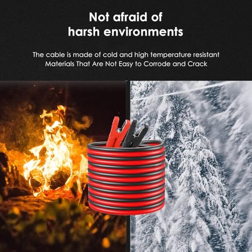 MAMIZO 6m 50mm² 3000A Überbrückungskabel, Startkabel Set Starthilfekabel, 12V/24V, den Schnellstart, mit Schutzhandschuhen, für PKW LKW kupferbeschichteten Aluminiumkabeln Starthilfekabel