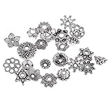 * 150pcs gemischte Legierung Silber Blume Perlenkappen 10mm / 5mm.