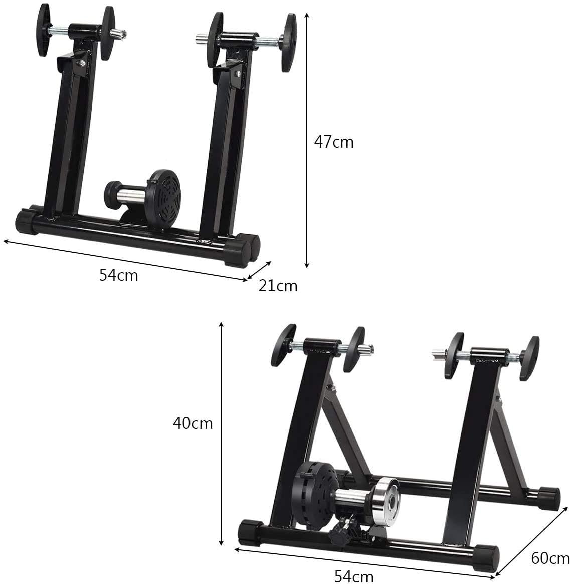 Fahrrad Trainingsständer Deluxe-Fahrradtrainerständer for Den Innenbereich, Magnetischer Stationärer Fahrradständer for Das Training Im Innenbereich, 26-28 Zoll Und 700C-Räder, Indoor-Trainer(Red)