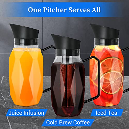 Joymicre Cold Brew Coffee Maker 40Oz/1.2L Stainless Steel Filter With Glass Pitcher & Lid For Iced Coffee, Lemonade, Juice & Tea Includes Cleaning Brush #TOP1