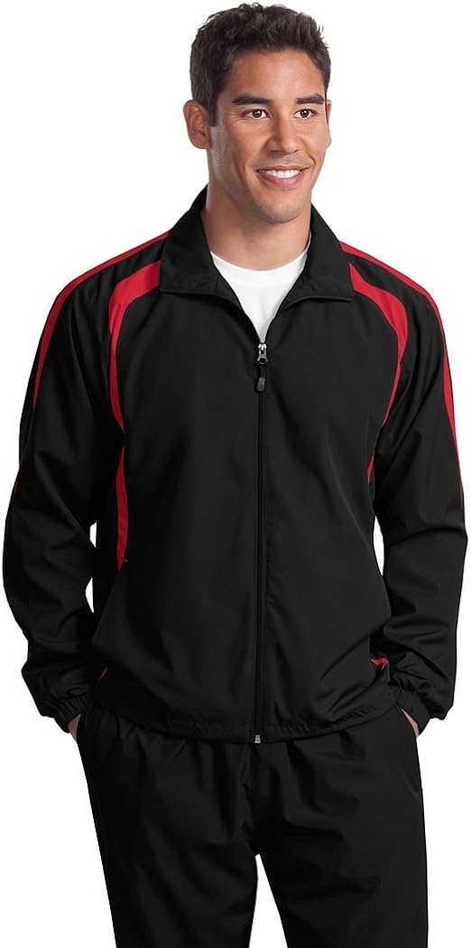 SPORT-TEK Mens Colorblock Raglan Jacket at  Men’s Clothing store