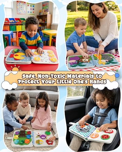 Image of Montessori Busy Book, 8-Page Sensory Activity Toy, Lion