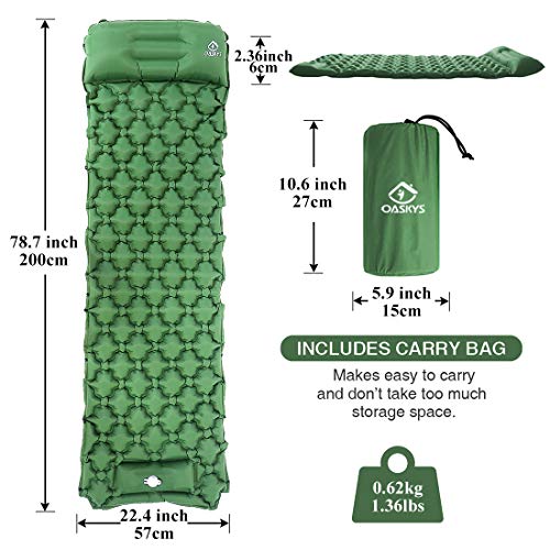 Oaskys OS-SPAD Camping Sleeping Pad Ultralight Backpacking Air Mattress thumb #1