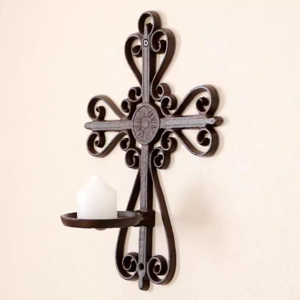 Wall Candle Sconces Metal Candle Sconces Vintage Openwork Candle Holder Wall Mounted Candle Holder Set Farmhouse Wall Decor