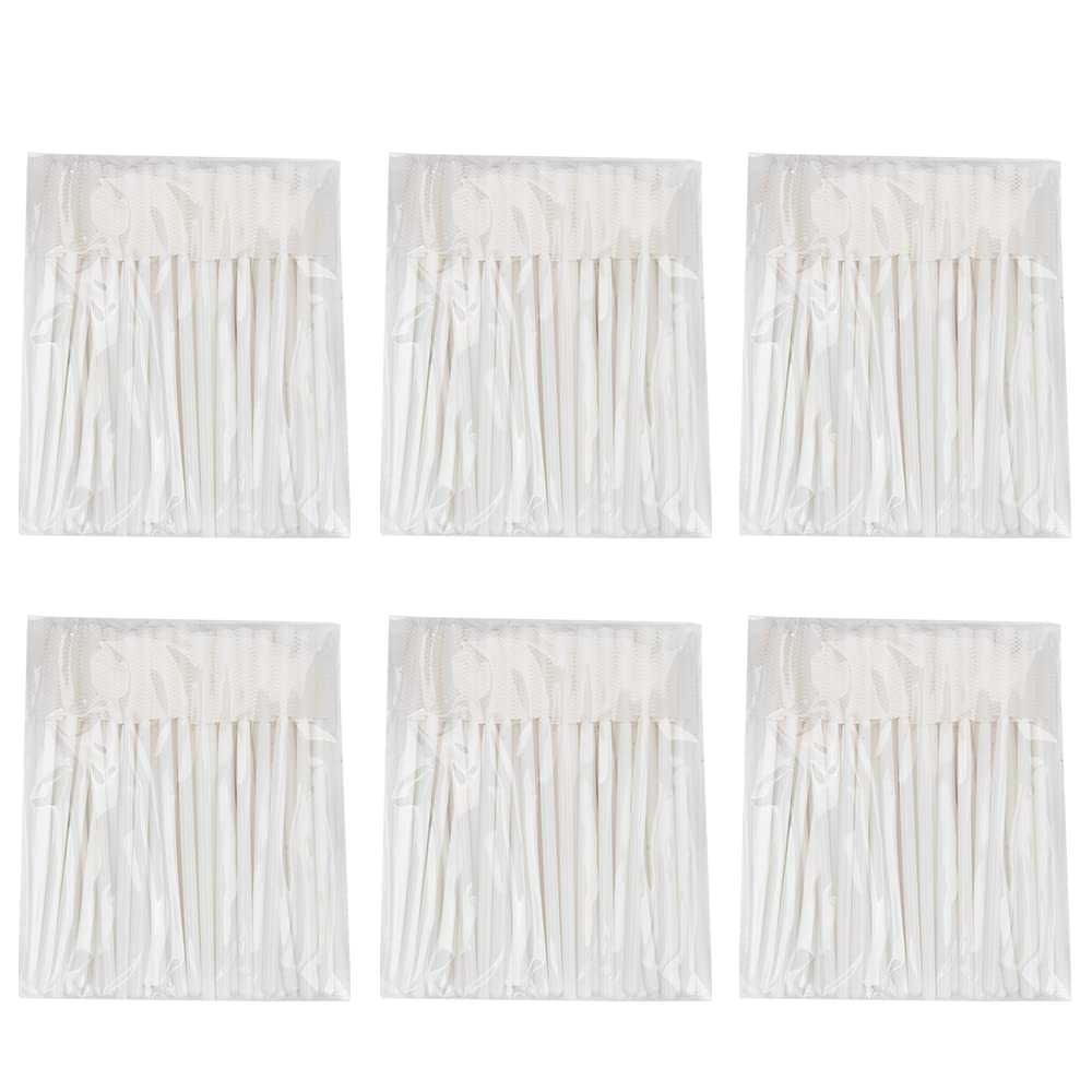 100pcs Silicone Mascara Wands Disposable Eyelash Brushes Wand for Extension Makeup Brush Tool Bulk (Silicone All White)