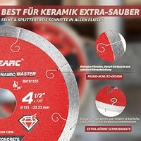 EZARC Diamant Trennscheiben 115mm, Diamantscheibe Feinsteinzeug, Diamanttrennscheibe für Fliesen, Keramik, Porzellan, zum Nassschneiden (2 Stück) – Ansicht 3