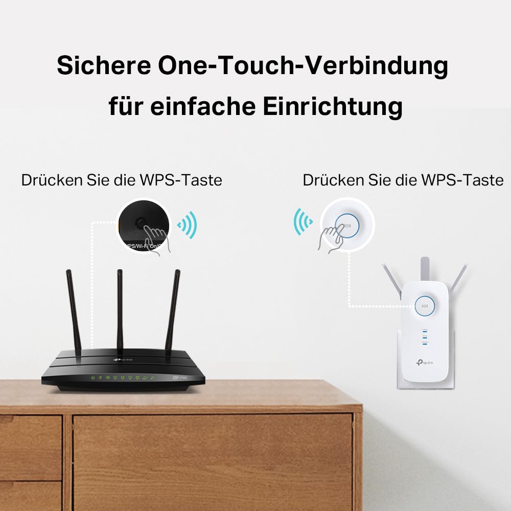 TP-Link RE550 WLAN Verstärker Repeater AC1900 (Dual-WLAN AC + N, 1300MBit/s 5GHz + 600MBit/s 2,4GHz, WLAN Verstärker, App Steuerung, maximale Abdeckung, kompatibel zu Allen WLAN Routern) weiß