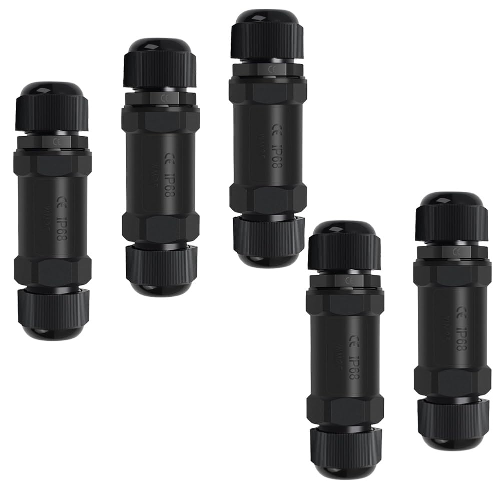 Jnchdghwa Women's Black Waterproof Rj45 Coupler, Ip68 Shielded Gigabit Ethernet Poe To Connector For Network Lan