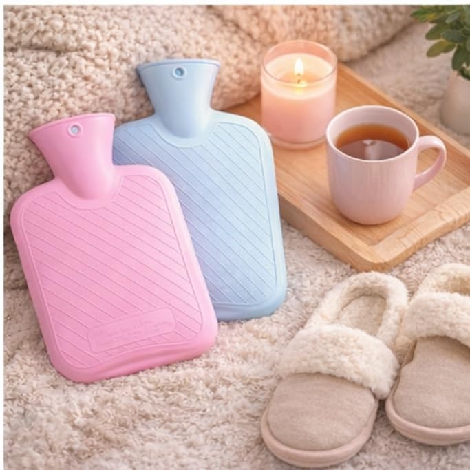Image of FIDEO (1 Litre) Rubber Hot Water Bag for Hot and Cold Therapy | Non Electric Heating Bottle for Pain Relief Period Cramps Muscle Aches Back Neck Shoulder Comfort | Leak Proof Design
