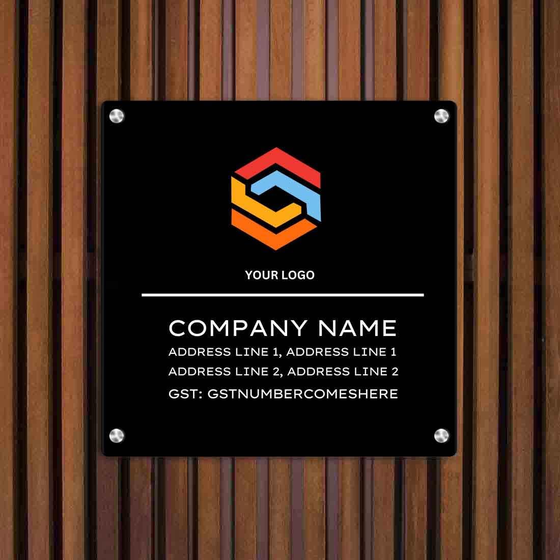 Nutcase Office Name Plate Design with Company Logo - Company Name Plate For Office with GST Number Bussiness Name Board (12x12 Inch) (METAL)