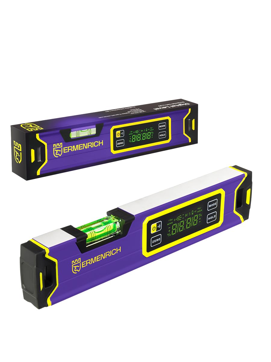 Verk LL30 Digitale Wasserwaage 300 mm Einheitenwechsel LCD-Display Automatische Abschaltung Akustischer Alarm Hold-Taste IP54 ABS-Gehäuse Batterie Inklusive für Bauwesen und Heimwerken
