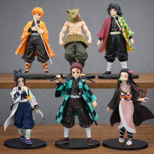 Image of Awestuffs Action Figures Limited Edition for Car Dashboard, Decoration, Cake, Office Desk & Study Table D Slayer Set of 6