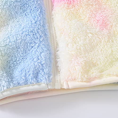 Toddler Girls Fleece Hooded Jacket Cute Tie Dye Coat With Bear Ears Zipper Winter Warm Solid Color Outerwear Jackets4