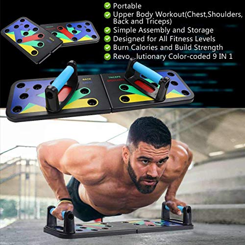 Image of Push-up Board, 9 in 1 Body Building Push Up Rack Board Push-up Support Male Fitness Equipment Home Practice Chest Muscle Arm Muscle Multi-Function