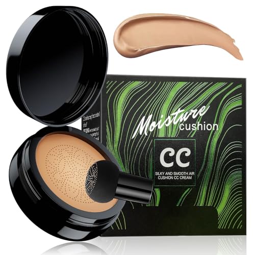 Foundation for Older Women - Air Cushion CC Cream Foundation Makeup, BB Cream Concealer Full Coverage Moisturizing Concealer Brighten Long-lasting (Medium)