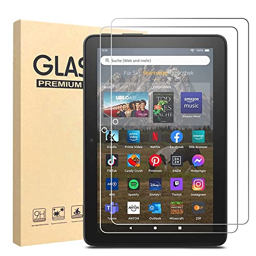 KLWAINM[2 Stück Schutzglas für HD 8 2022/8 Plus 2022 Tablet 8 Zoll Schutzfolie Displayschutz 2.5D HD 9H Härte Anti-Kratzen Bläschenfrei Displayschutzfolie Folie Cover