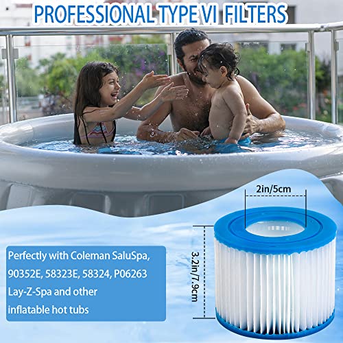 image for Holnunet Type VI Cartridge Hot Tub Spa Filter Replacement Compatible w